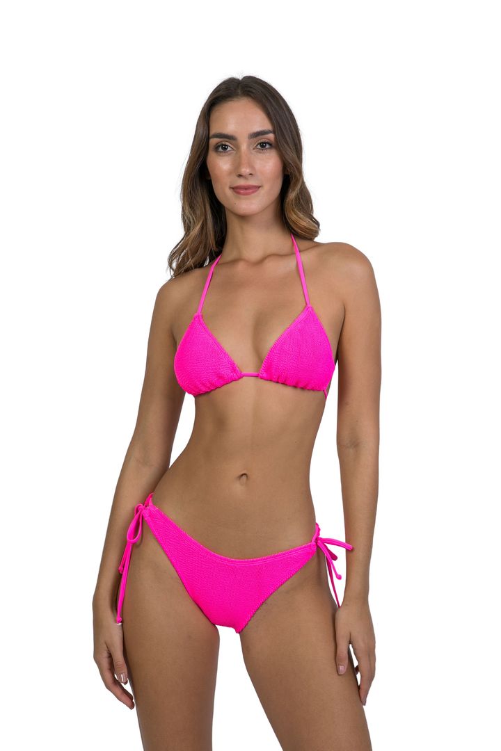 Neon Pink Triangle Bikini Top