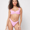 Pink Striped Supportive Bikini Top