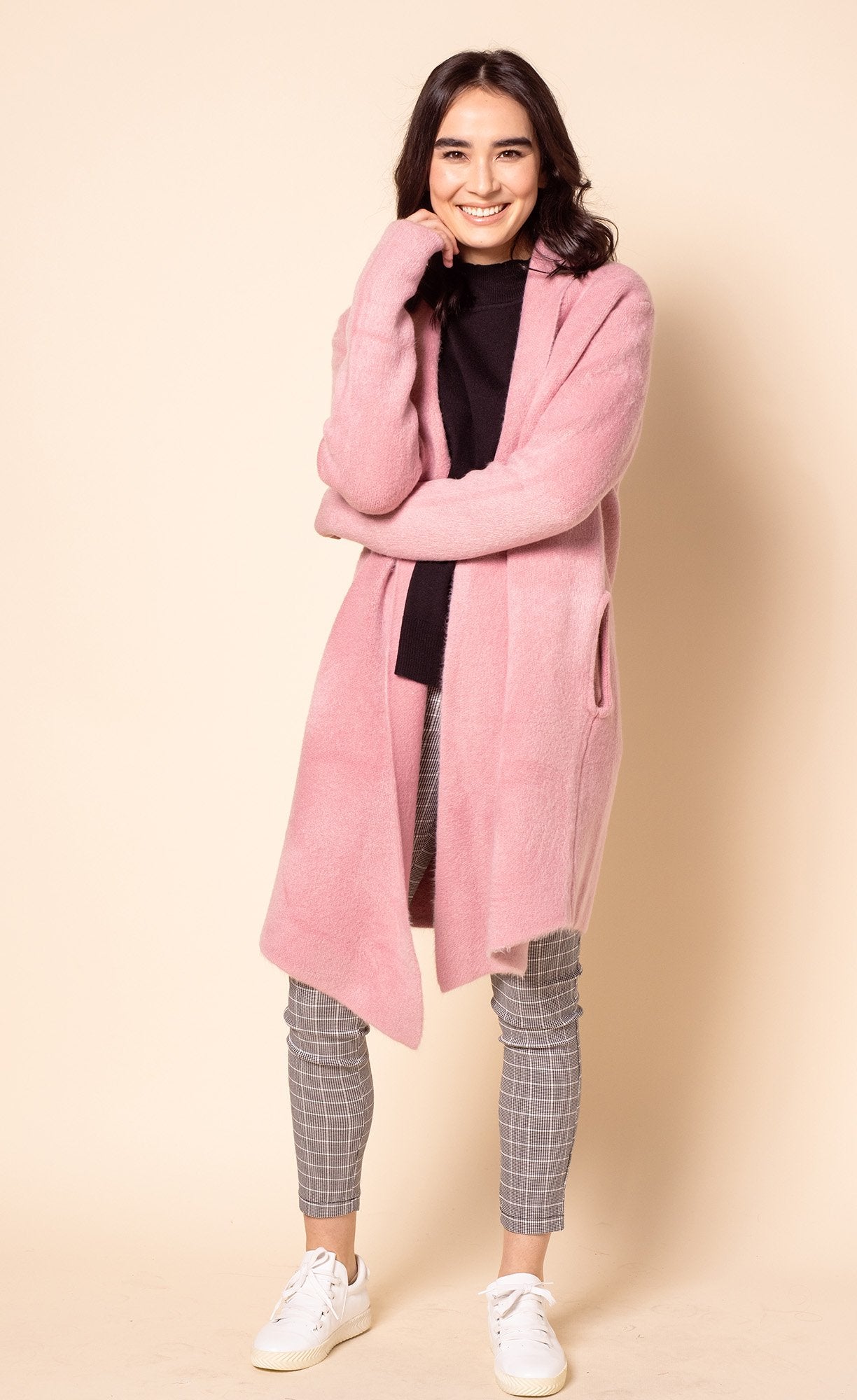 Pink Over Sized Cardigan Style Jacket