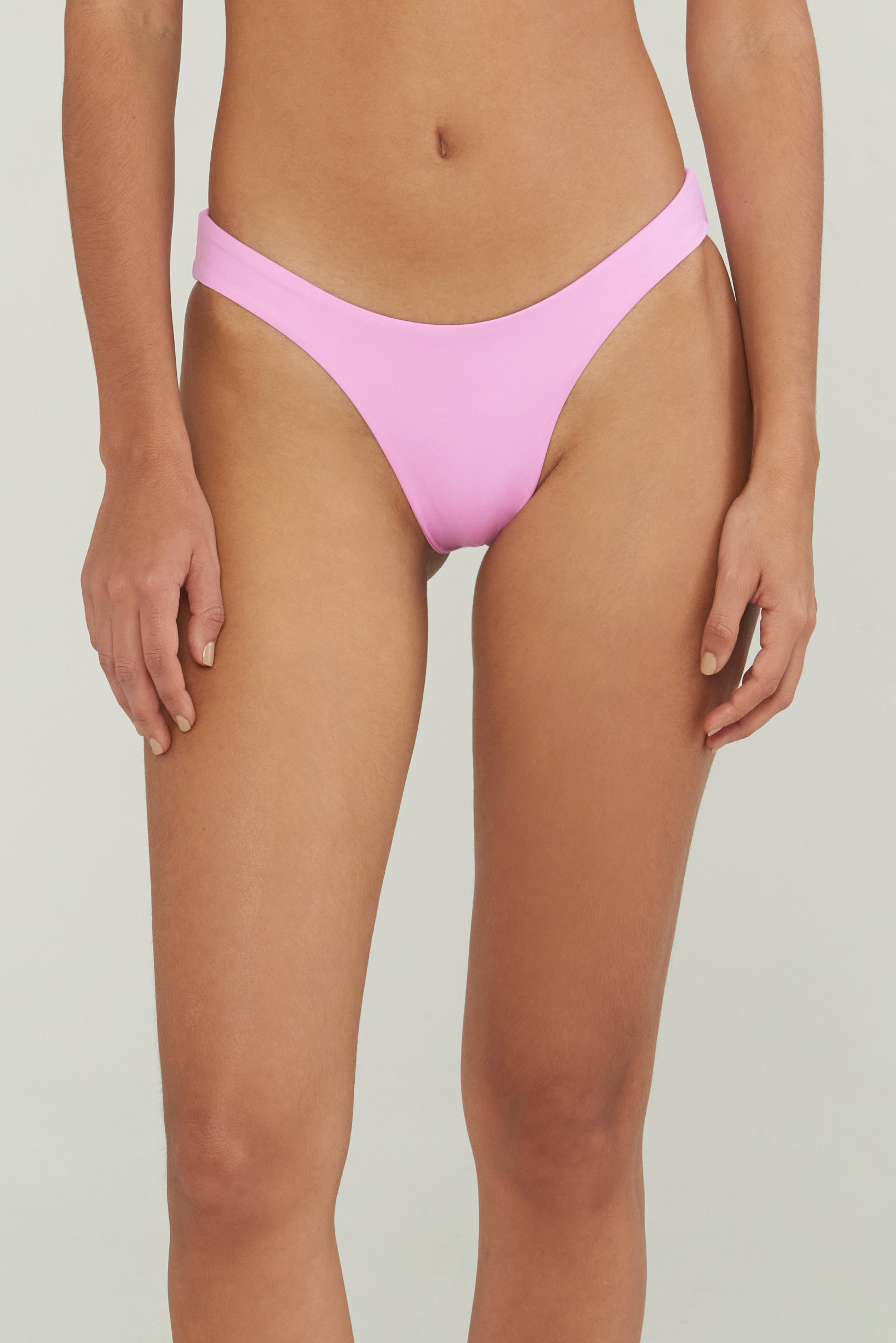 pink low rise bikini bottoms