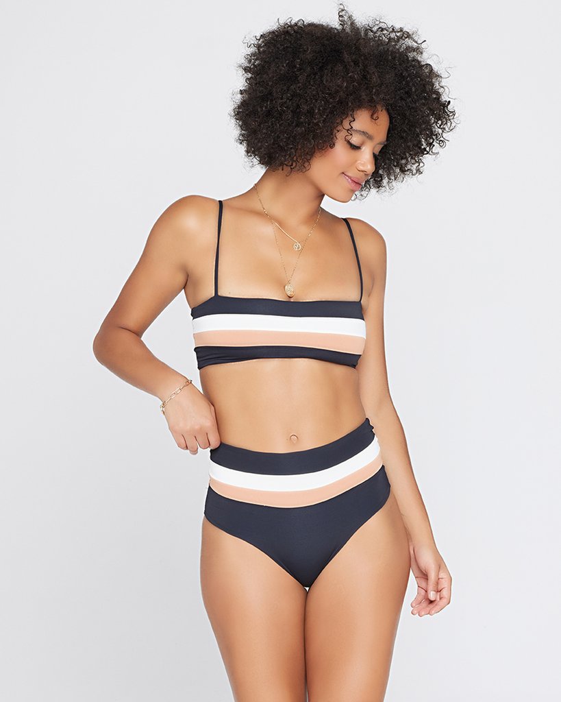 Striped Bandeau Bikini Top