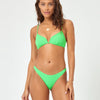 V-Wire Front Bright Green Bikini Top