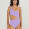 lilac purple one shoulder monokini swimsuit