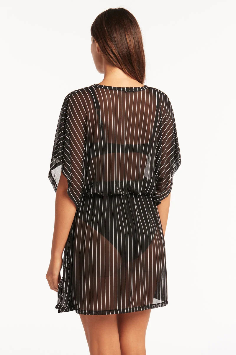 Striped Mesh Kaftan 