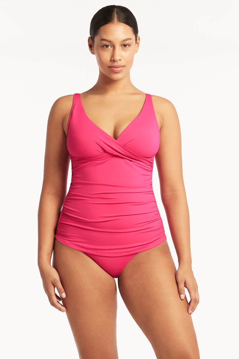 Tie Halter Control Elite Swimsuit Pink– TLC Sport