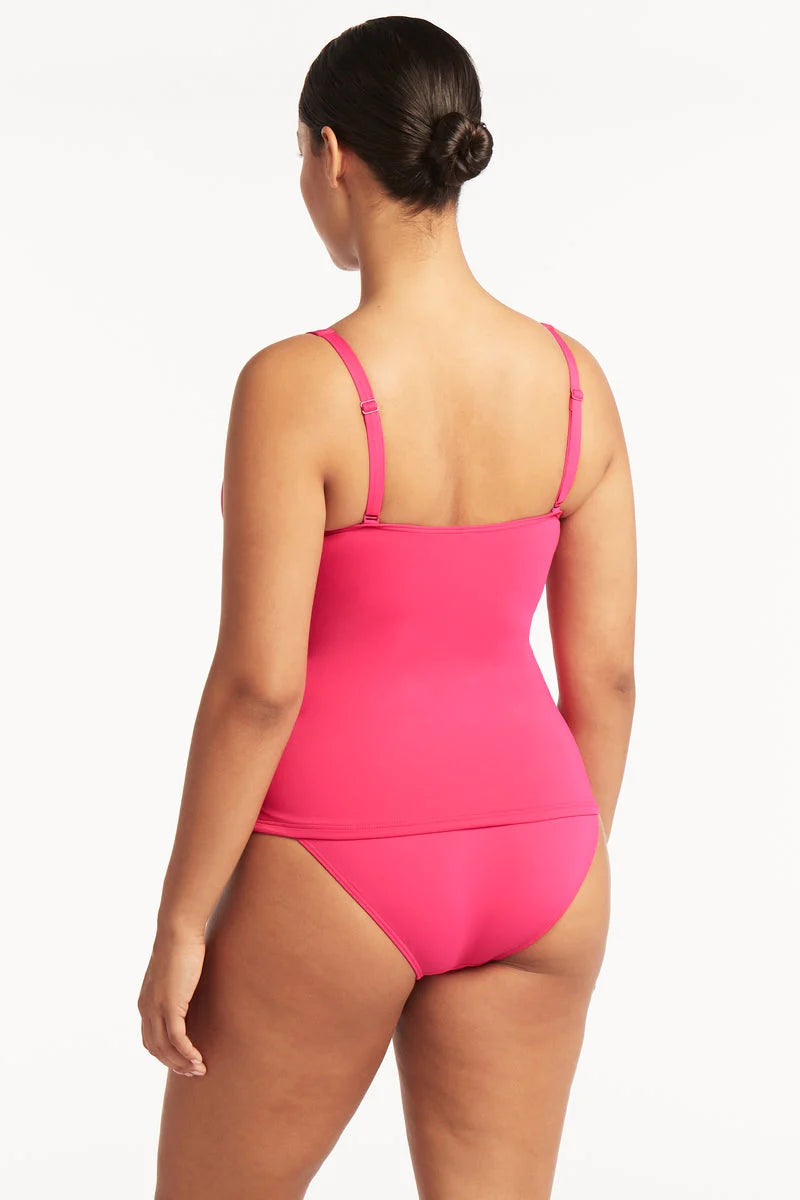 Hot Pink Cross Front Tankini Top – Xandra Swimwear