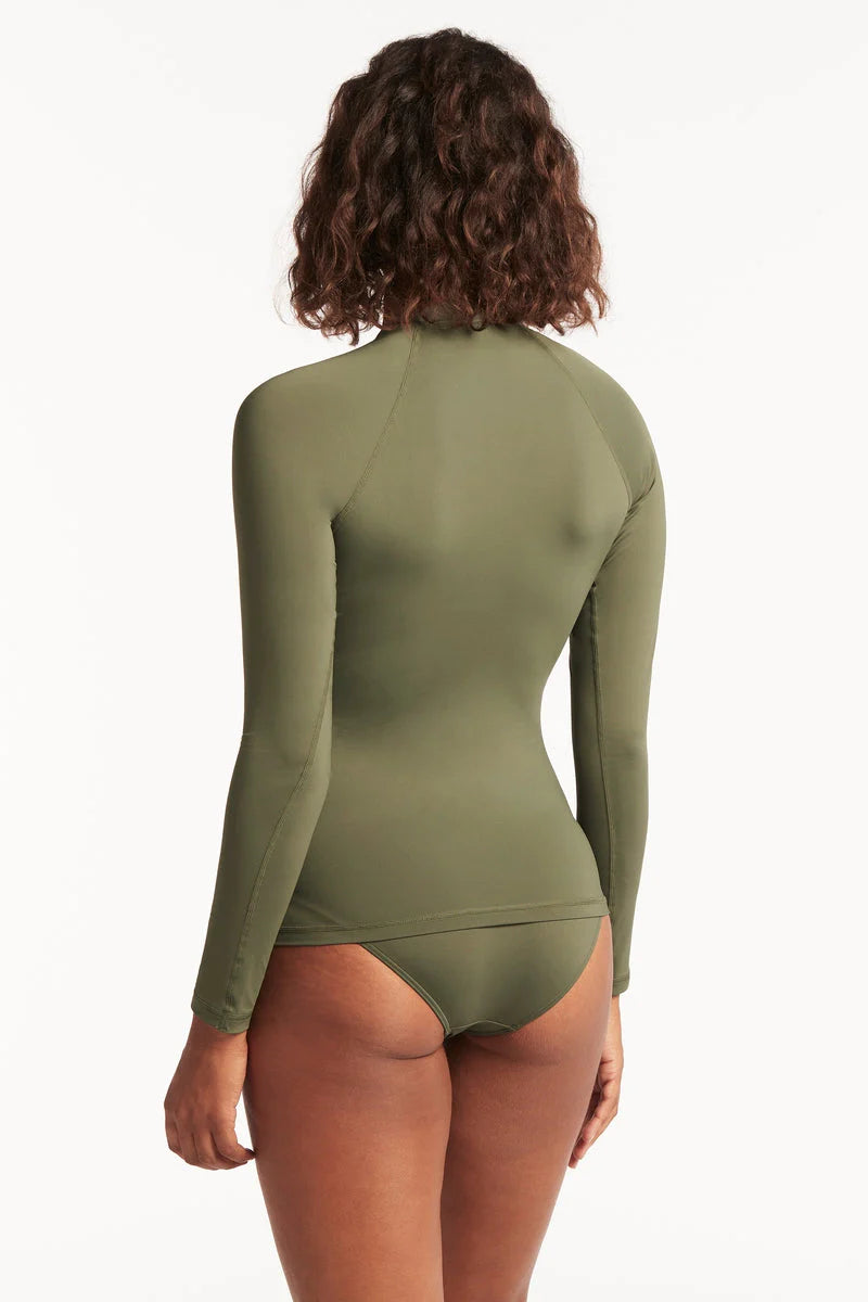 Dark Green Long Sleeve Rash Vest 