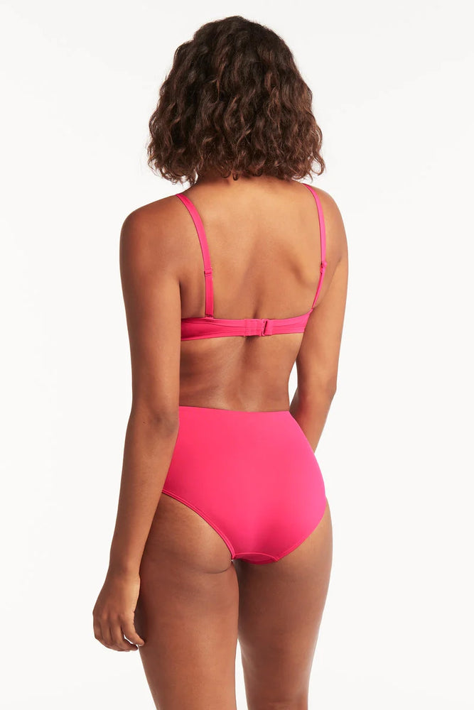 J.Crew: High-rise Full-coverage Bikini Bottom In Pink Limone Print For Women