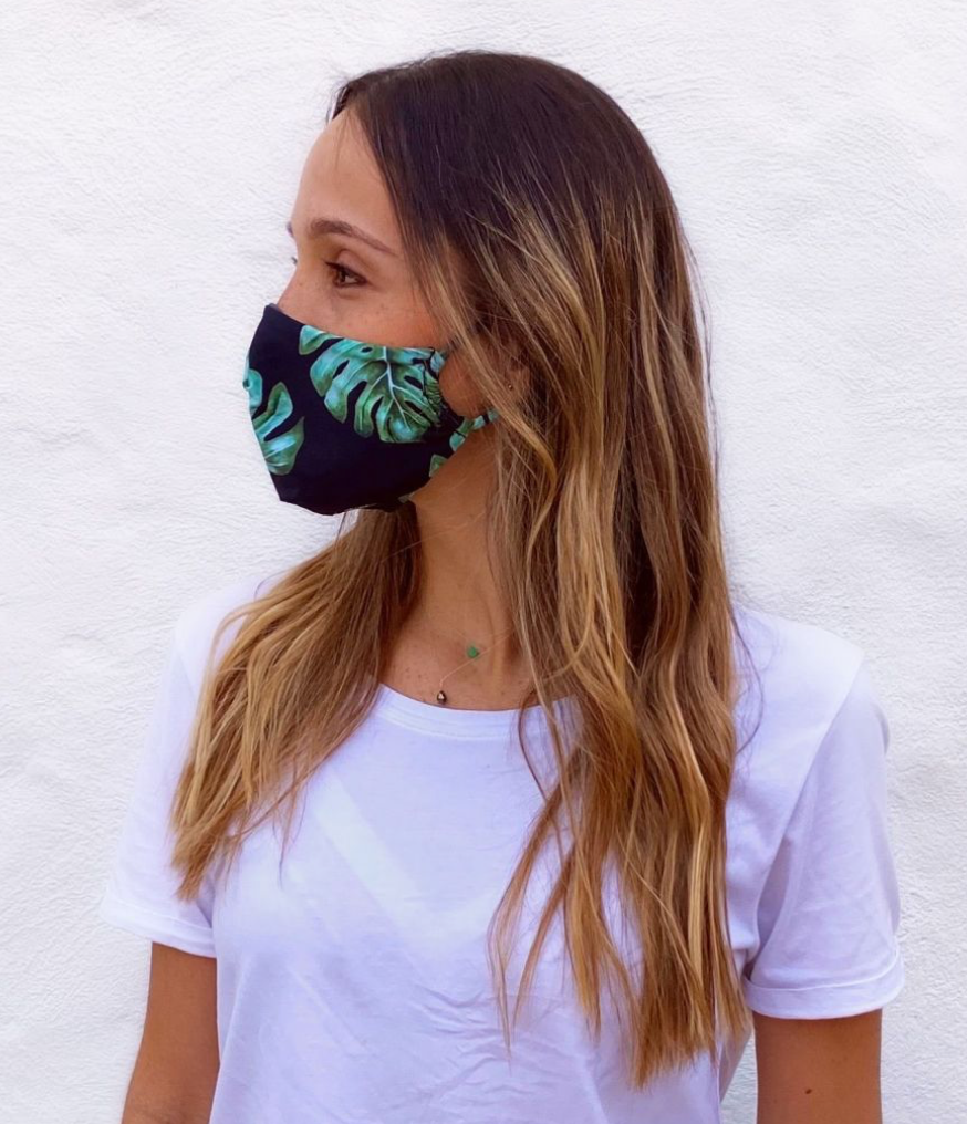 Black Fern Print Mask