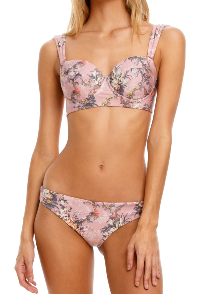 Pink Floral Print Bandeau Top