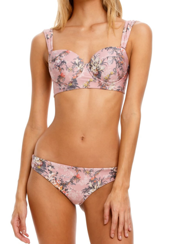 Pink Floral Print Bandeau Top