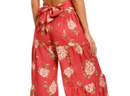 Red Flower Print Pants