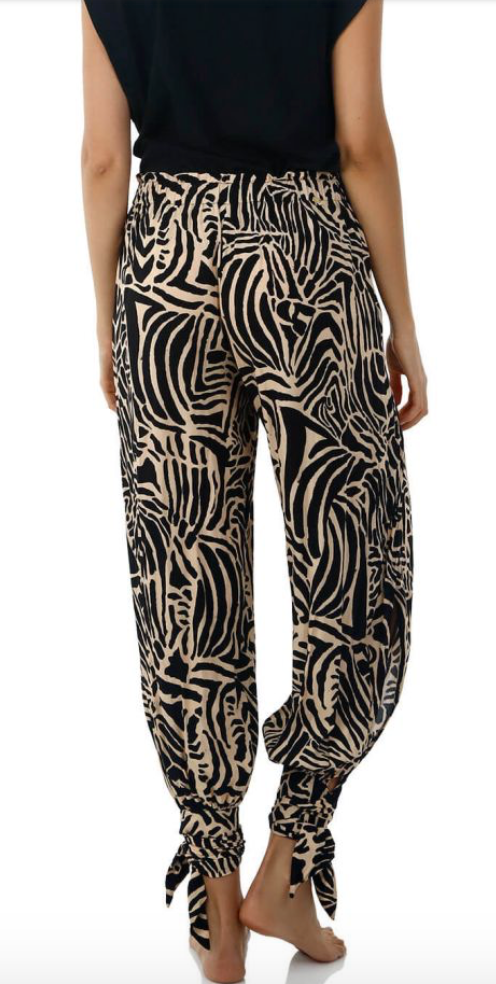 Side Slit Animal Print Pants