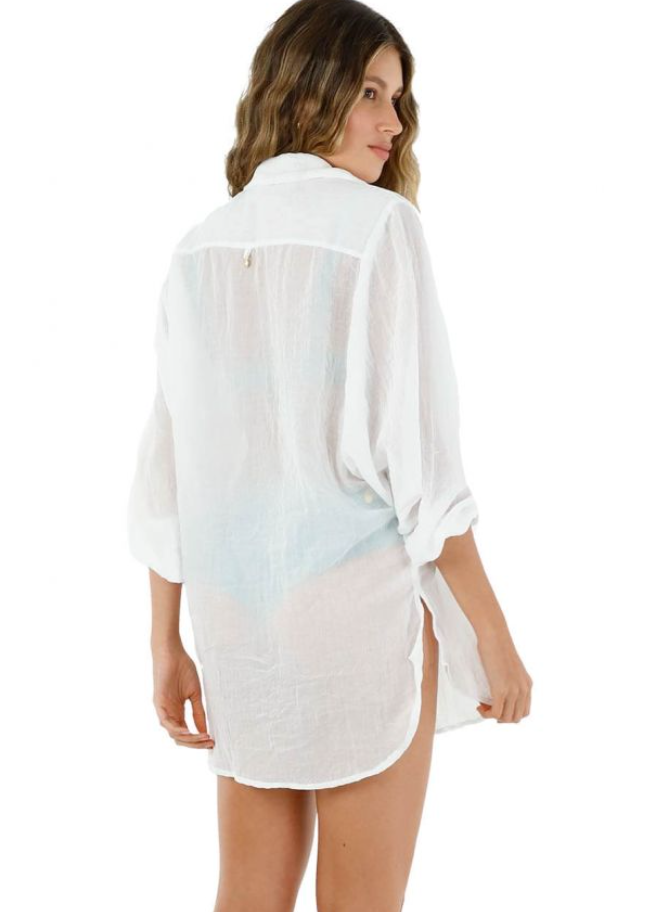 White Beach Coverup Shirt