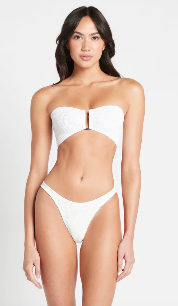 White One Size Bandeau Bikini Top