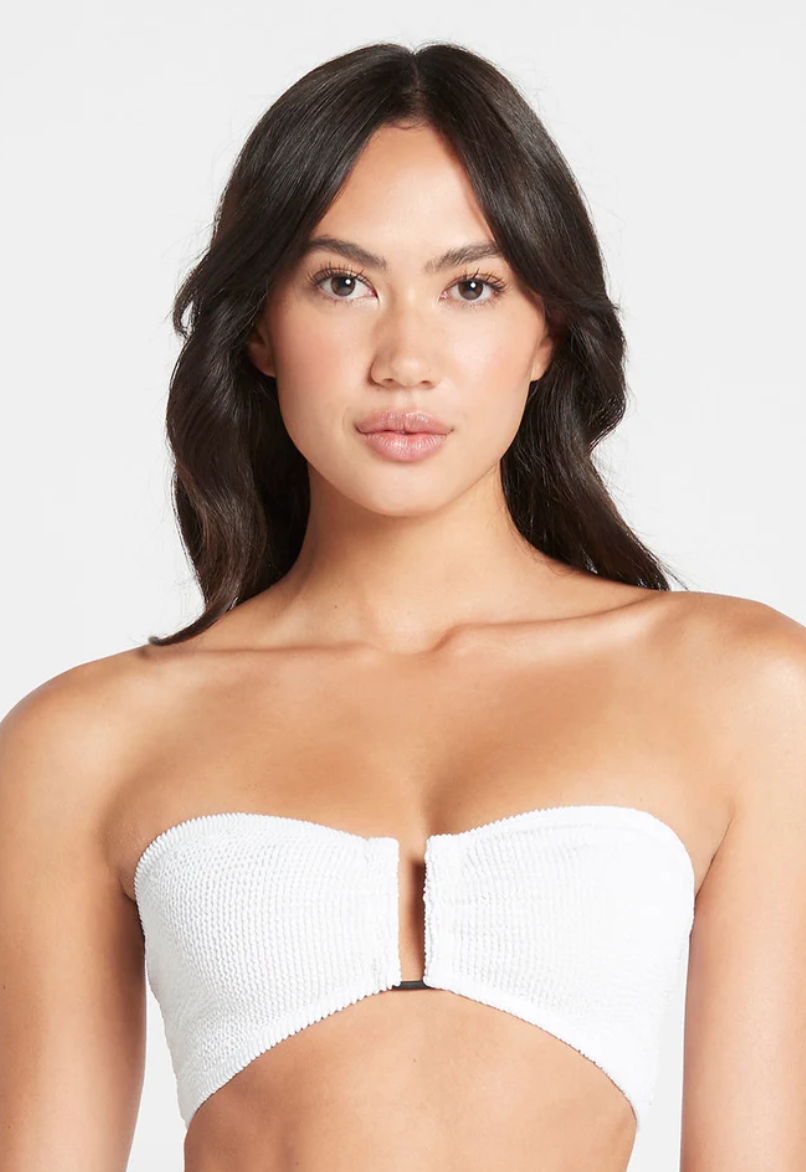 White One Size Bandeau Bikini Top