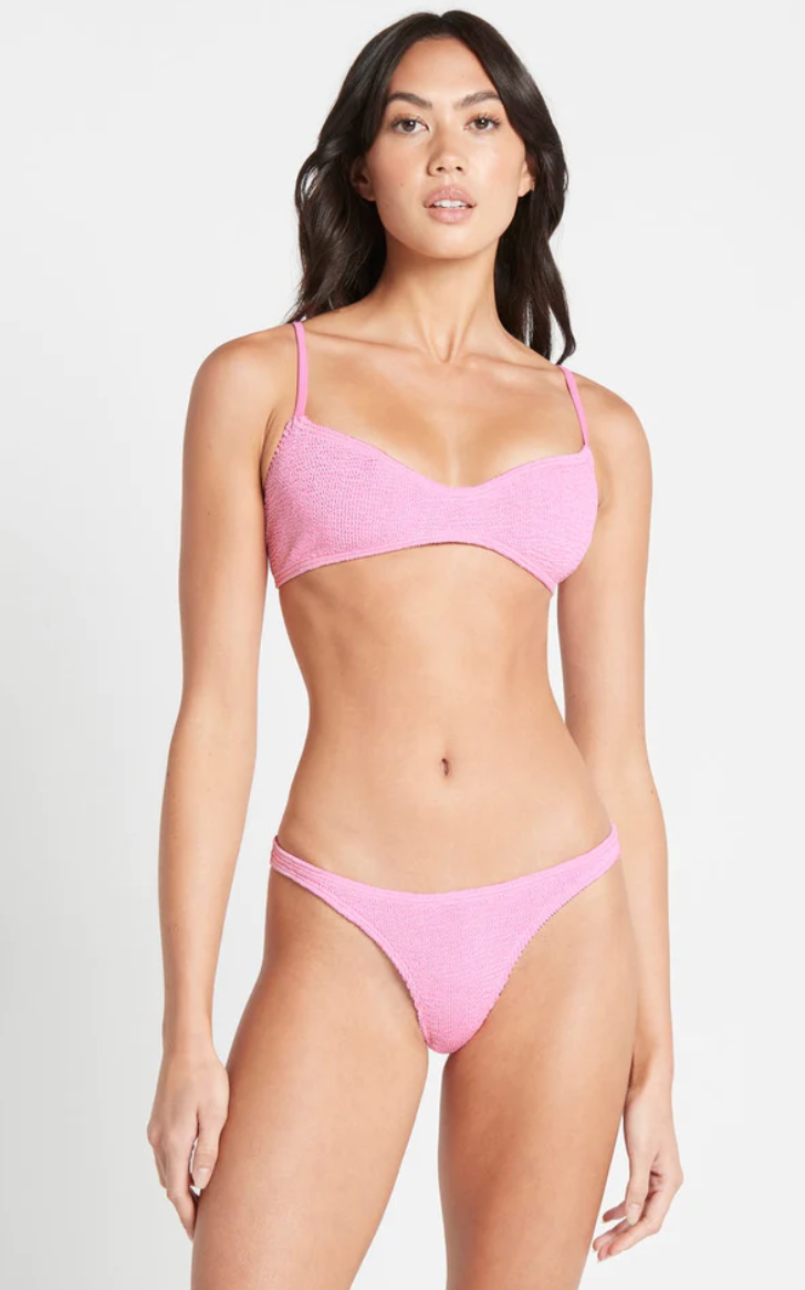 Pink Mid Rise One Size Bikini Bottom