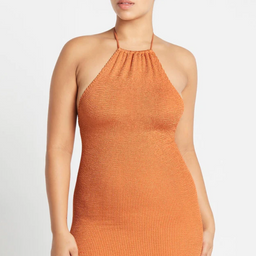 Burnt Orange Halter Dress