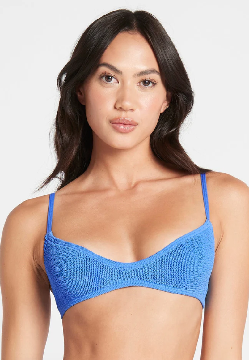 Textured Blue One Size Bikini Top