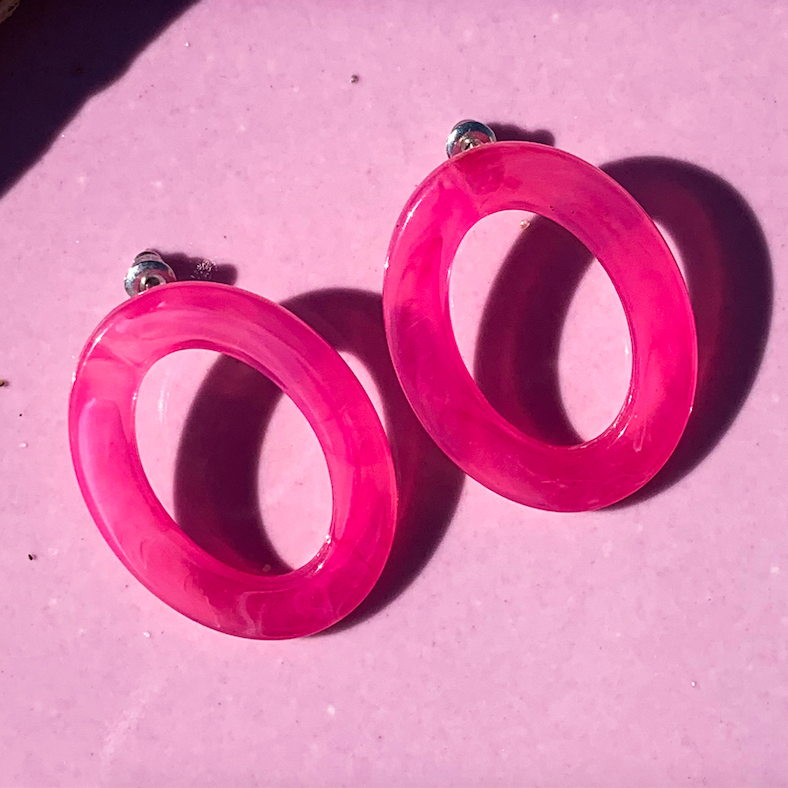 Fushcia earrings