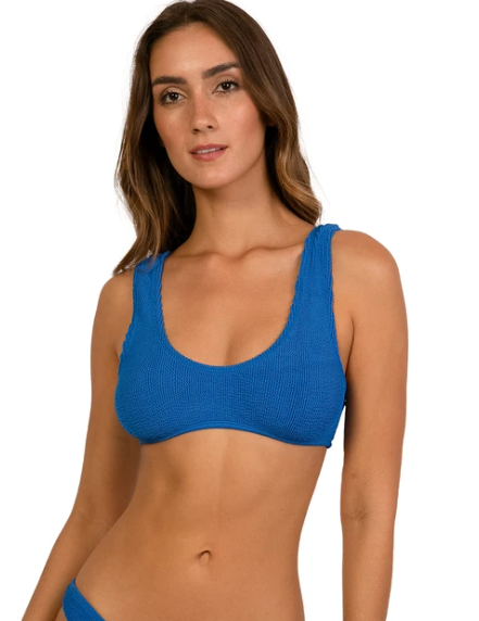 Blue Sporty Scoopneck Top