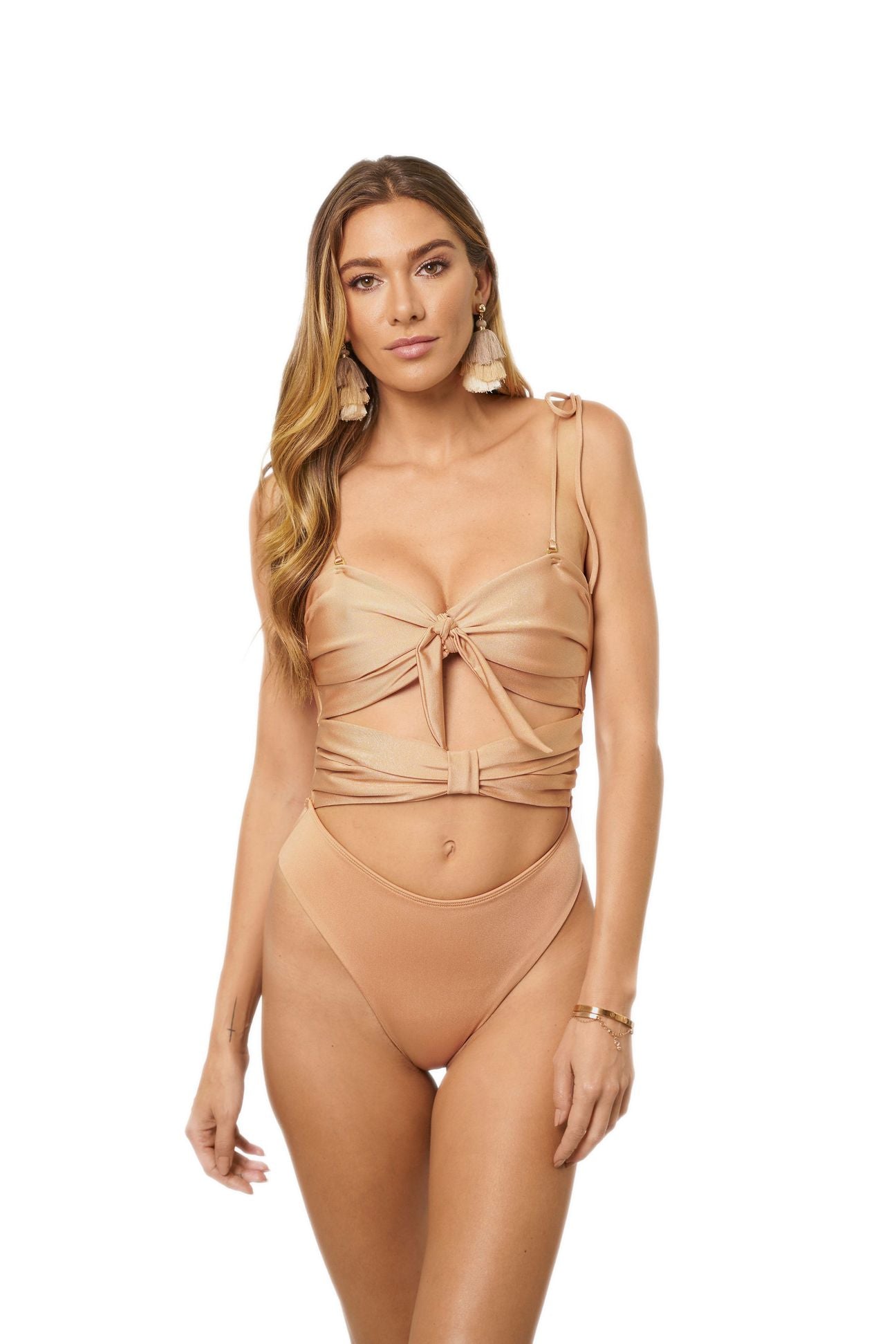 Rose gold cut out one piece