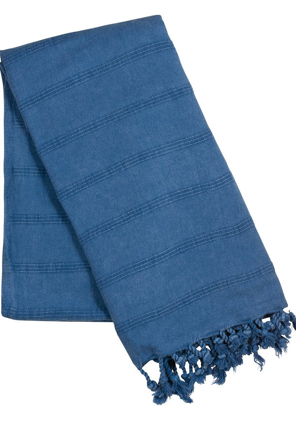 Dark blue stone wash turkish towel