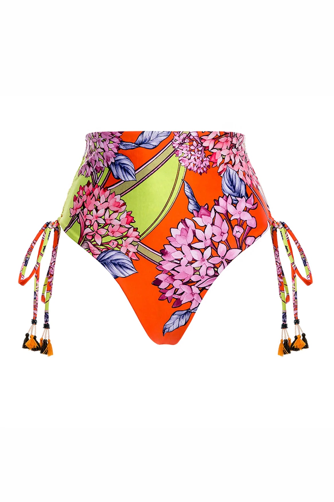 Colorful Floral Print High Waist Bikini Bottom
