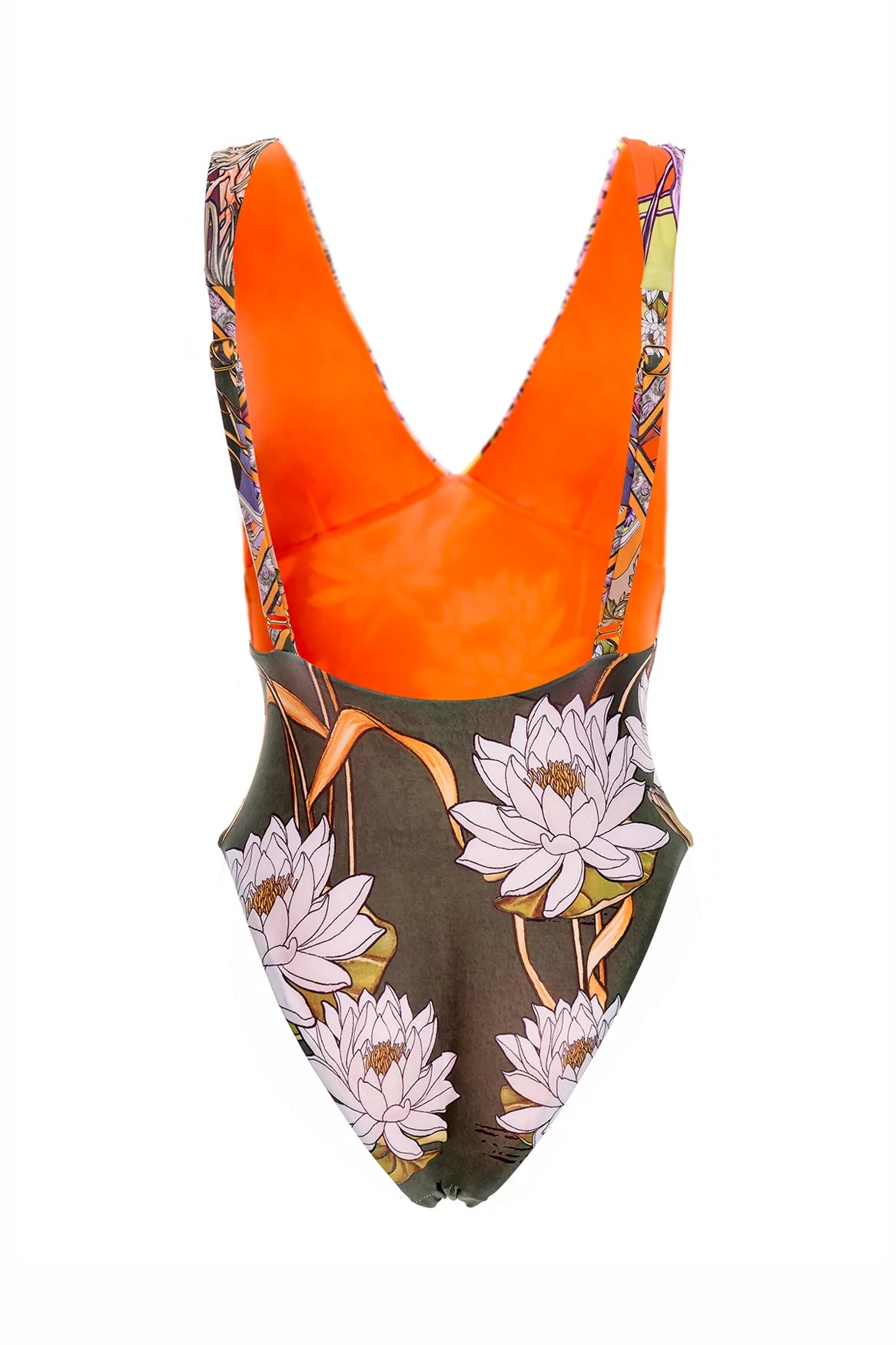 Multicolor Floral Print Plunging One Piece