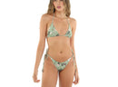 Ruched Back Tie Side Floral Print Bikini Bottom