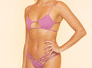 Smocked Light Purple Bikini Top