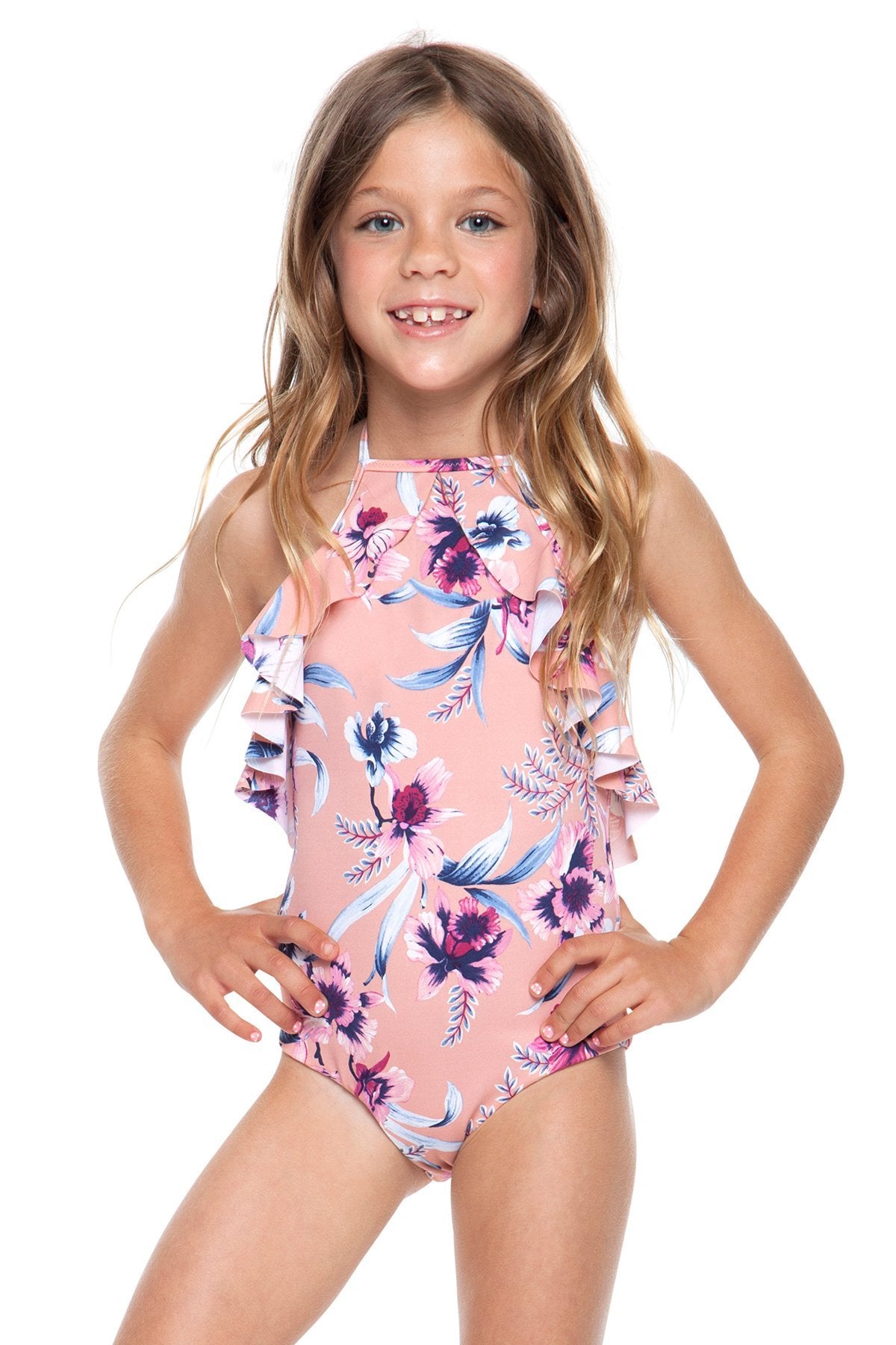 Kids ruffle floral one piece