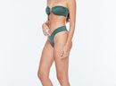 Green Cheeky High Leg Bikini Bottom 