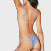 Blue leopard mesh tie side bottoms