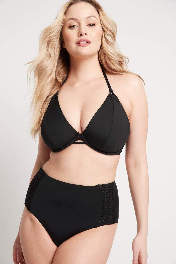  Black F Cup Bikini Top With Underwire