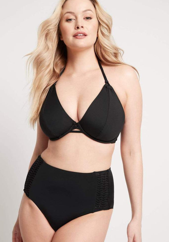  Black F Cup Bikini Top With Underwire