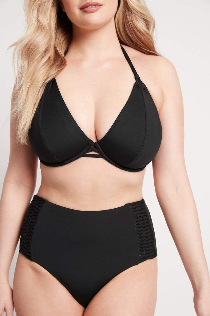  Black F Cup Bikini Top With Underwire