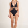 black strappy monokini one piece 