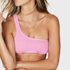 Pink one shoulder tie-dye top