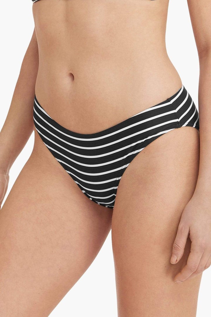 Black And White Striped Bikini Bottom