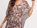 Floral Print Mesh Kaftan