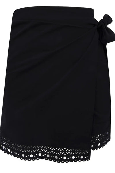 Short Black Wrap Sarong