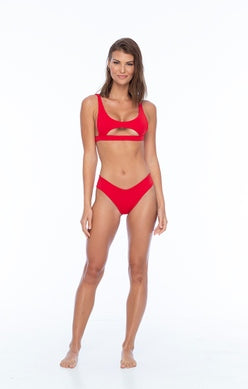 Red Cutout Bikini Top