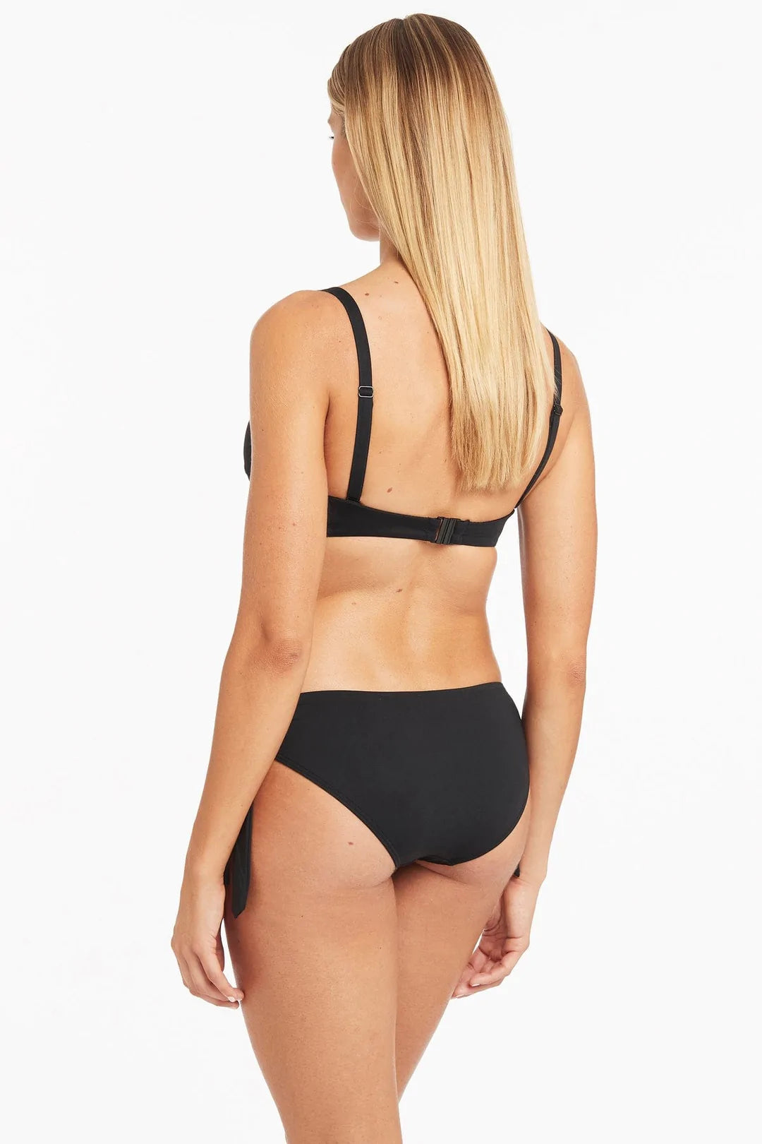 Black Tie Side Full Coverage Bikini Bottom