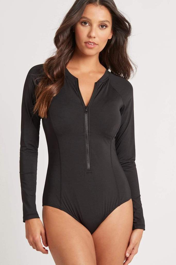 Long Sleeved Black One Piece