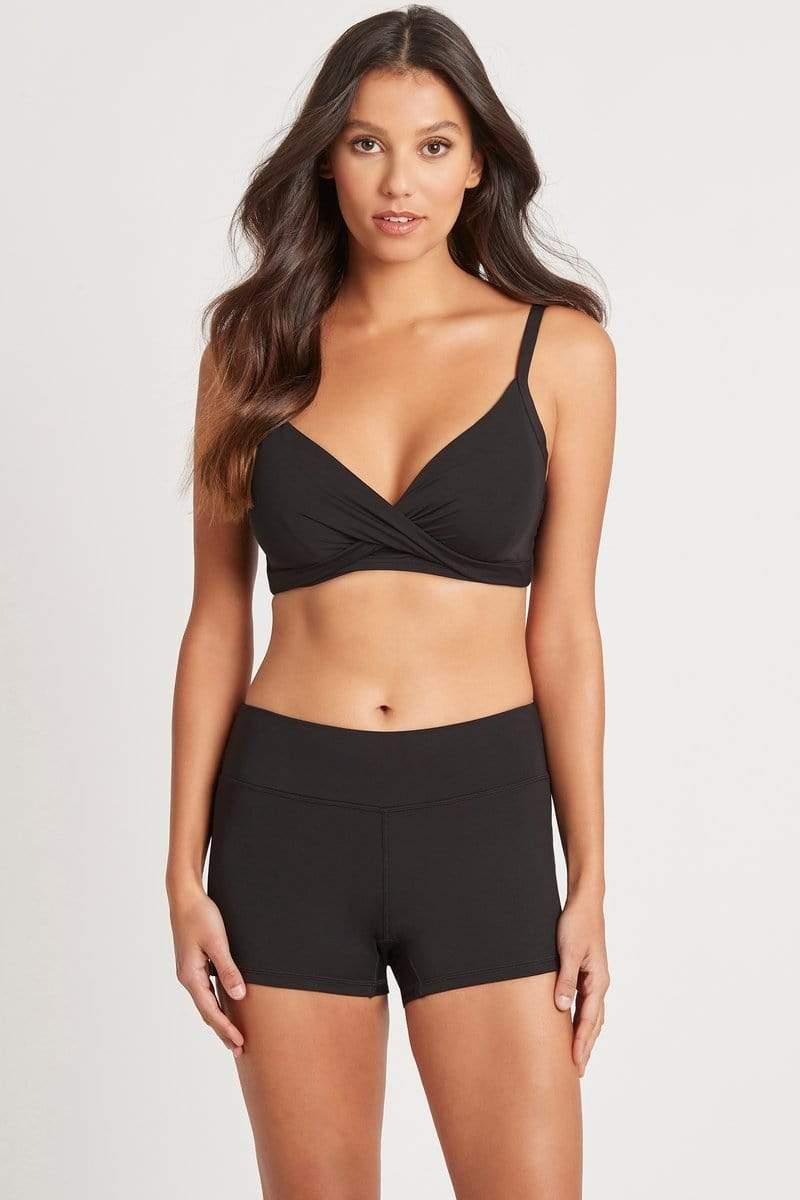 Black Twist Front Underwire Supported Bikini Top