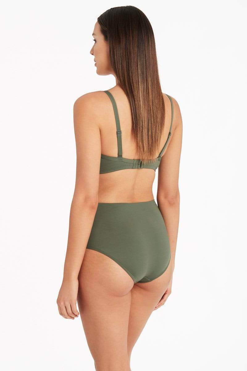 Dark Green High Waisted Bikini Bottom