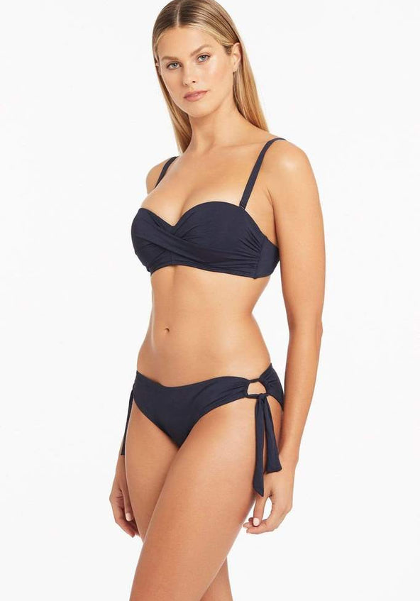 Black Twist Front Supportive Bandeau Bikini Top – Xandra Swimwear