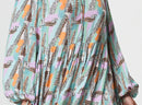 Bright Long Sleeve Abstract Print Maxi Dress