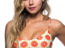 Citrus print scoop neck bikini top